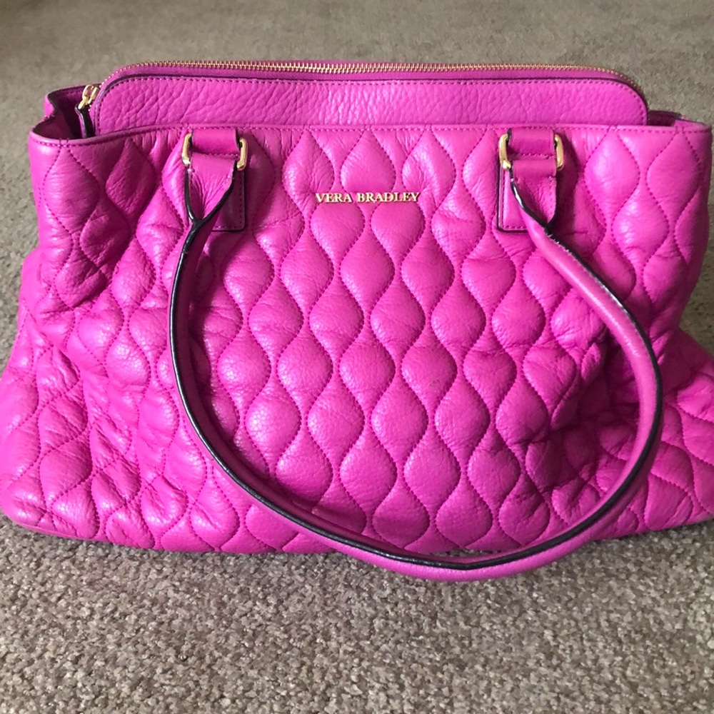 Magenta leather Vera Bradley handbag
